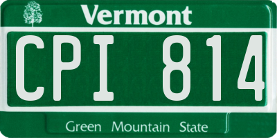 VT license plate CPI814
