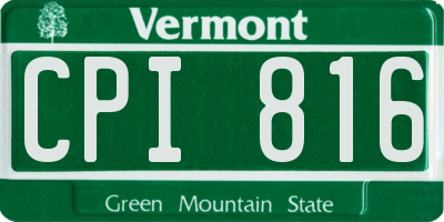 VT license plate CPI816