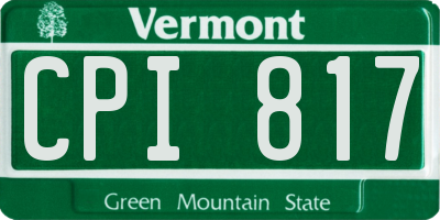 VT license plate CPI817