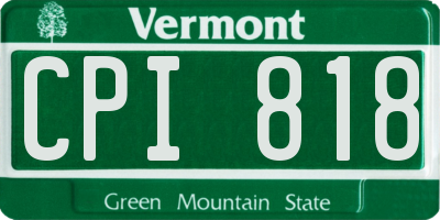 VT license plate CPI818