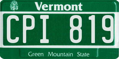 VT license plate CPI819