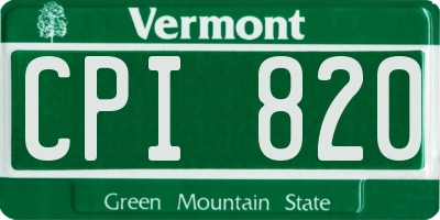 VT license plate CPI820
