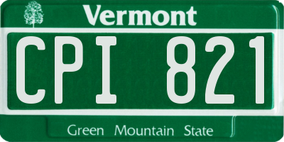VT license plate CPI821