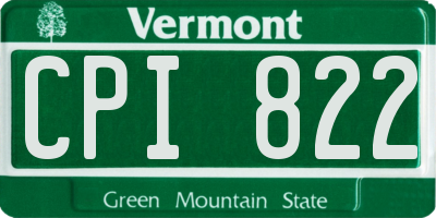 VT license plate CPI822