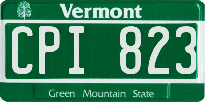 VT license plate CPI823