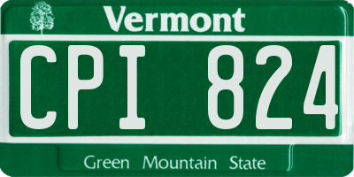 VT license plate CPI824