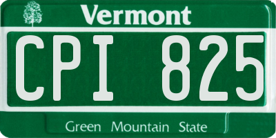 VT license plate CPI825