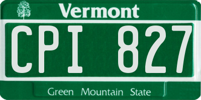 VT license plate CPI827