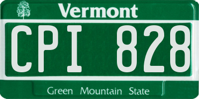 VT license plate CPI828