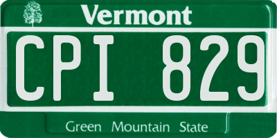 VT license plate CPI829