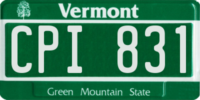 VT license plate CPI831