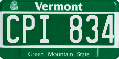 VT license plate CPI834
