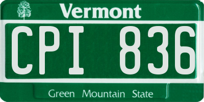 VT license plate CPI836