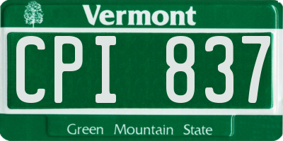 VT license plate CPI837