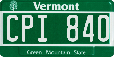 VT license plate CPI840