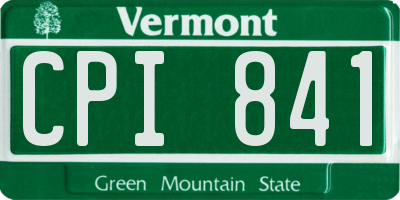VT license plate CPI841