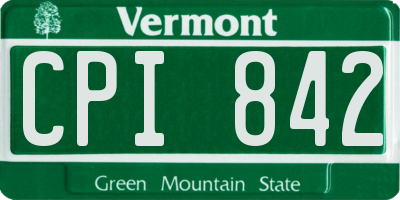 VT license plate CPI842