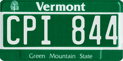 VT license plate CPI844