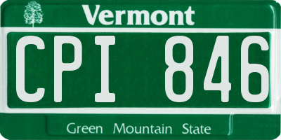 VT license plate CPI846