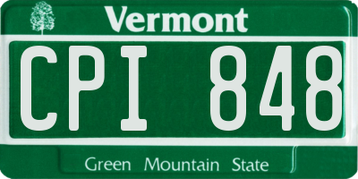 VT license plate CPI848