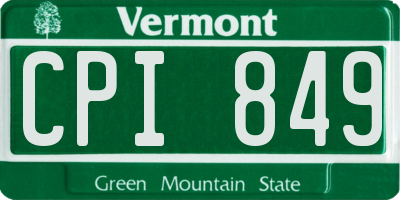 VT license plate CPI849