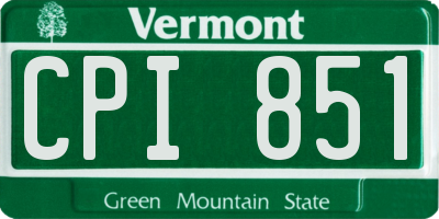 VT license plate CPI851