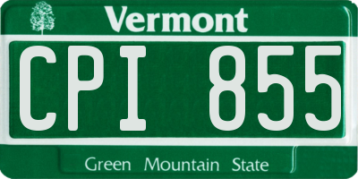 VT license plate CPI855