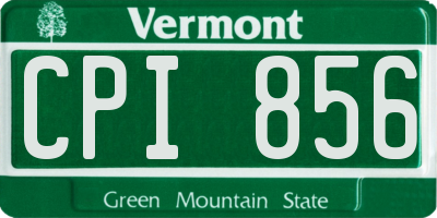 VT license plate CPI856