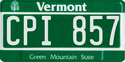 VT license plate CPI857
