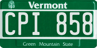 VT license plate CPI858