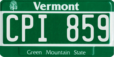 VT license plate CPI859
