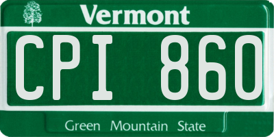 VT license plate CPI860