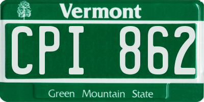 VT license plate CPI862