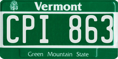 VT license plate CPI863