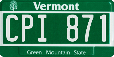 VT license plate CPI871