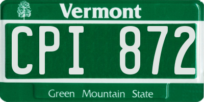 VT license plate CPI872