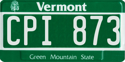 VT license plate CPI873