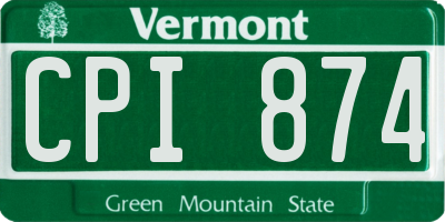 VT license plate CPI874