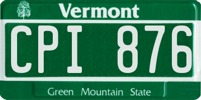 VT license plate CPI876
