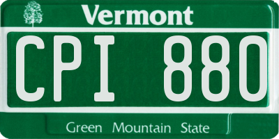 VT license plate CPI880