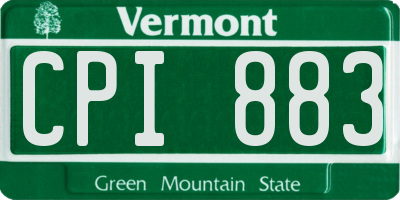 VT license plate CPI883