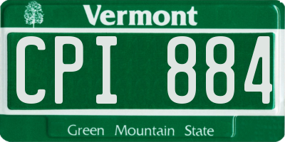 VT license plate CPI884