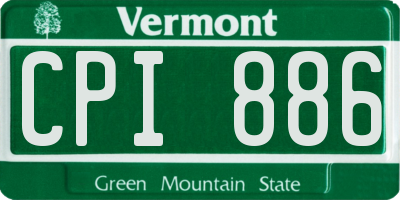 VT license plate CPI886