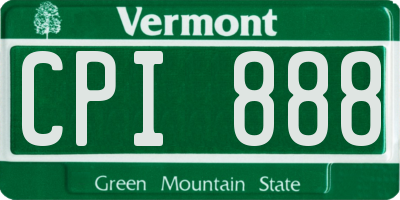 VT license plate CPI888