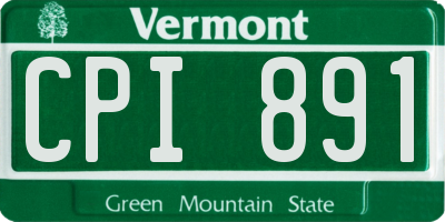 VT license plate CPI891