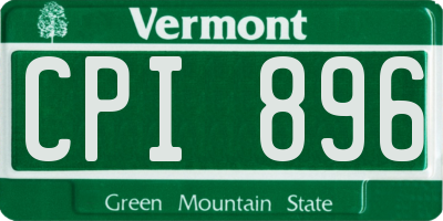 VT license plate CPI896