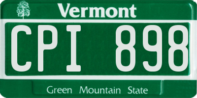 VT license plate CPI898