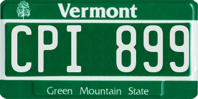 VT license plate CPI899