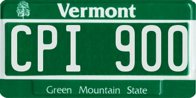 VT license plate CPI900