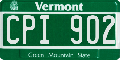 VT license plate CPI902